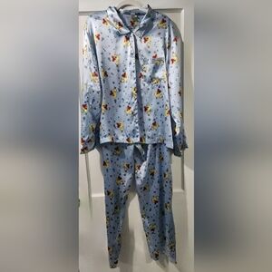 🌸NWOT Y2K La SENZA Satin Light Blue Duck Print Pajama Set🌸